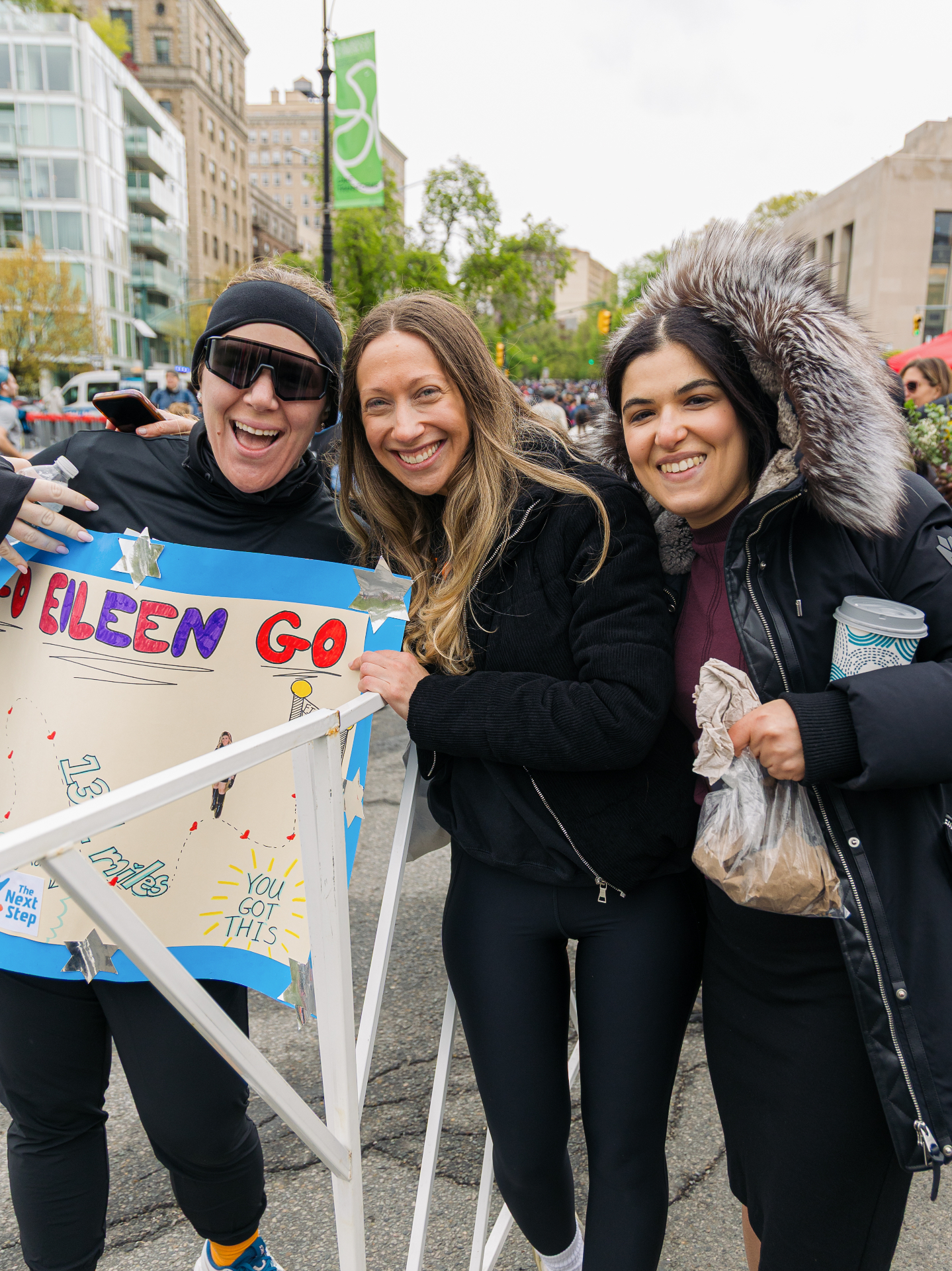 Cheer squad supporting Eileen at the half marathon